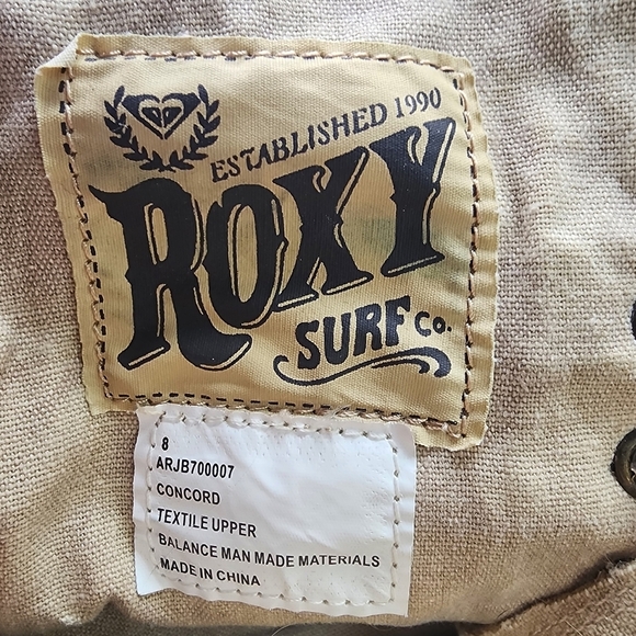 Roxy Combat Boots Concord Women's Tan Canvas Zipper Back Lace Up Size 8 90s Y2k - Picture 6 of 8